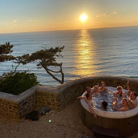 Les Roches Grises, Luxueuse Villa Face Mer, 4Etoiles, Spa Et Jardin Panoramique, Societe La Clef Decamp Granville Exteriör bild